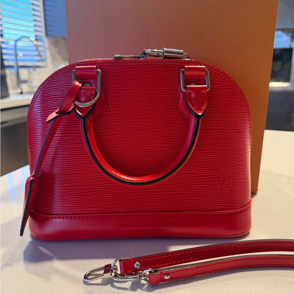 Louis Vuitton Red Designer Handbag